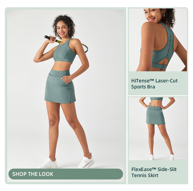 HiTense™ High Support Laser-Cut Sports Bra-Lt Green