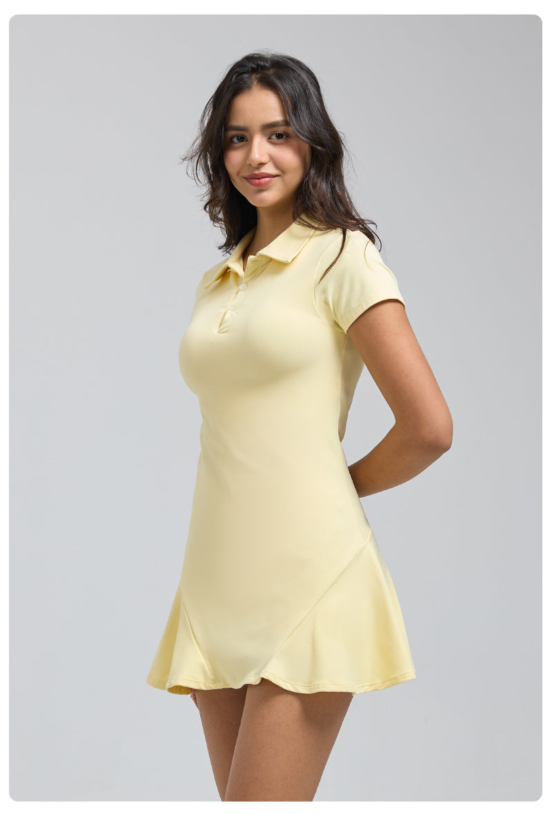 Saltum Sports - FlexEase 2.0 Short Sleeve Tennis Dress with ShortsHiTense High-Rise Pleated Mini Skirt-Lt Green saltumsports-ALO-LULULEMON