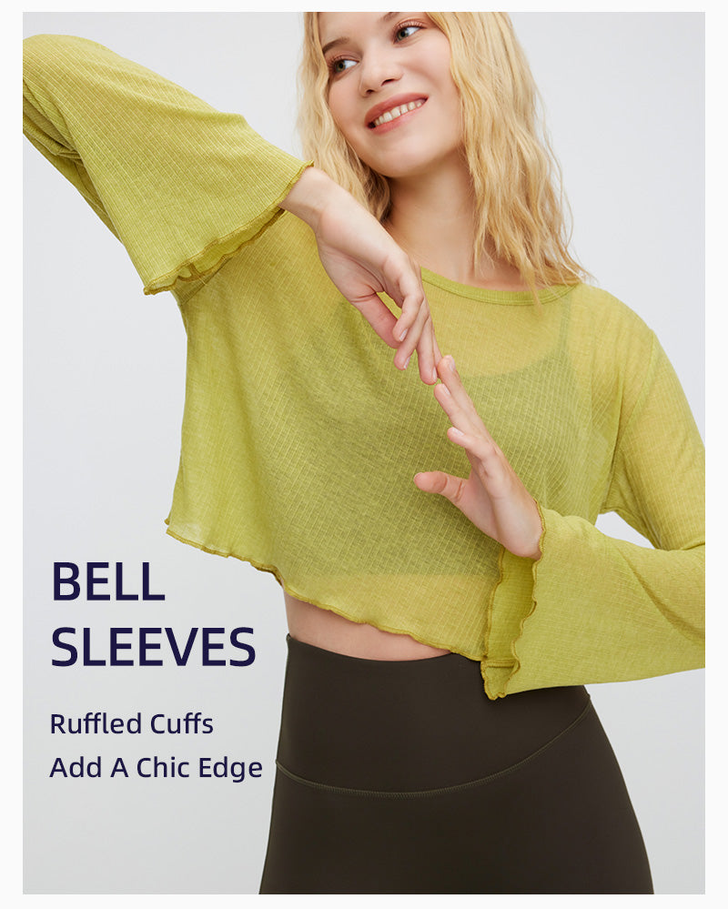 Saltum - Sustainable Everyday-Women's Loose Mesh Sheer Tops