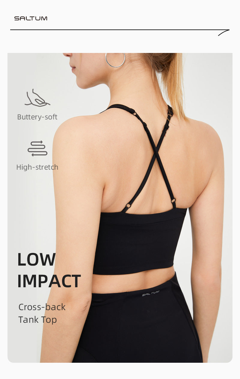Saltum - Strappy Cross Back Longline Tank Top