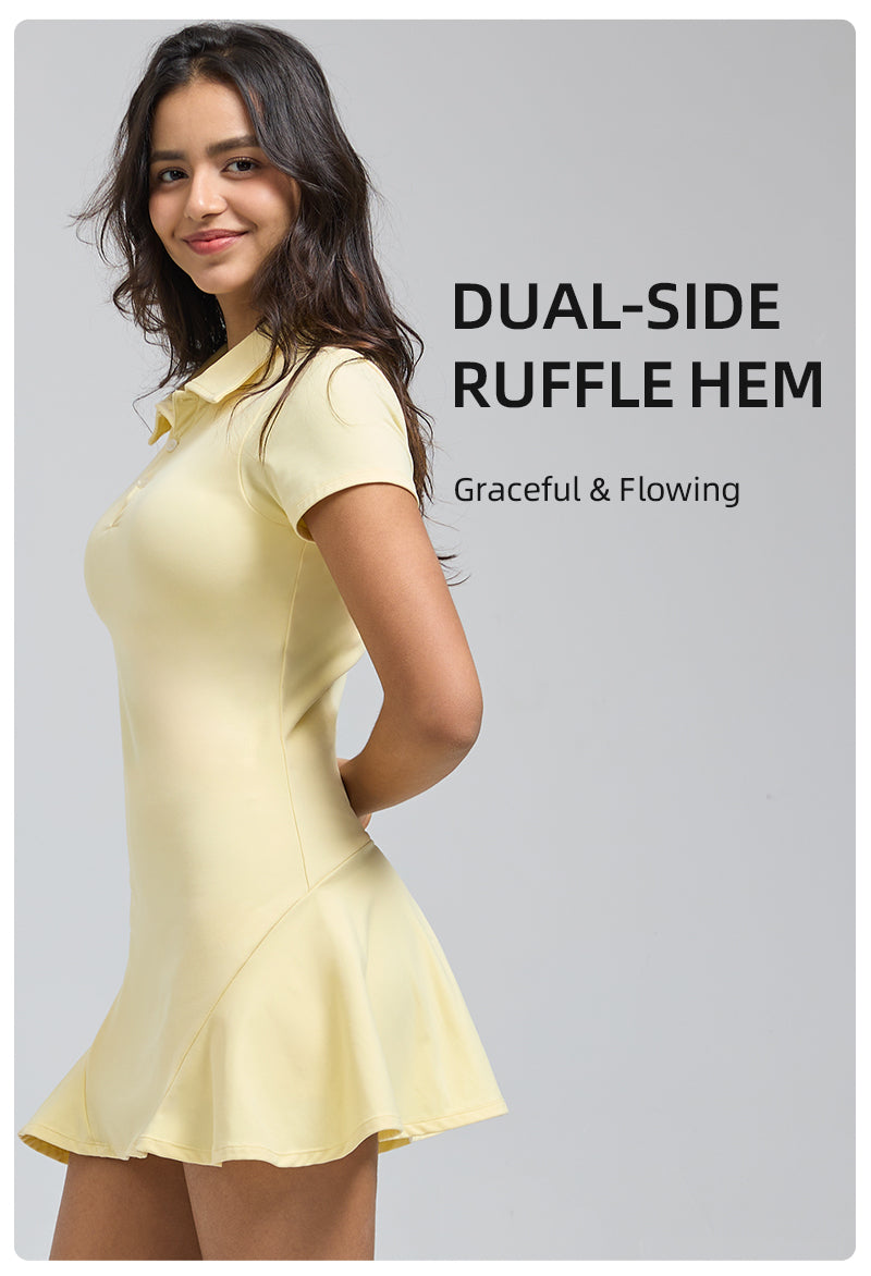 Saltum Sports - FlexEase 2.0 Short Sleeve Tennis Dress with ShortsHiTense High-Rise Pleated Mini Skirt-Lt Green saltumsports-ALO-LULULEMON