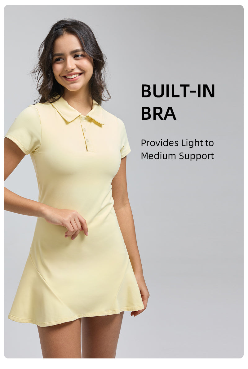 Saltum Sports - FlexEase 2.0 Short Sleeve Tennis Dress with ShortsHiTense High-Rise Pleated Mini Skirt-Lt Green saltumsports-ALO-LULULEMON