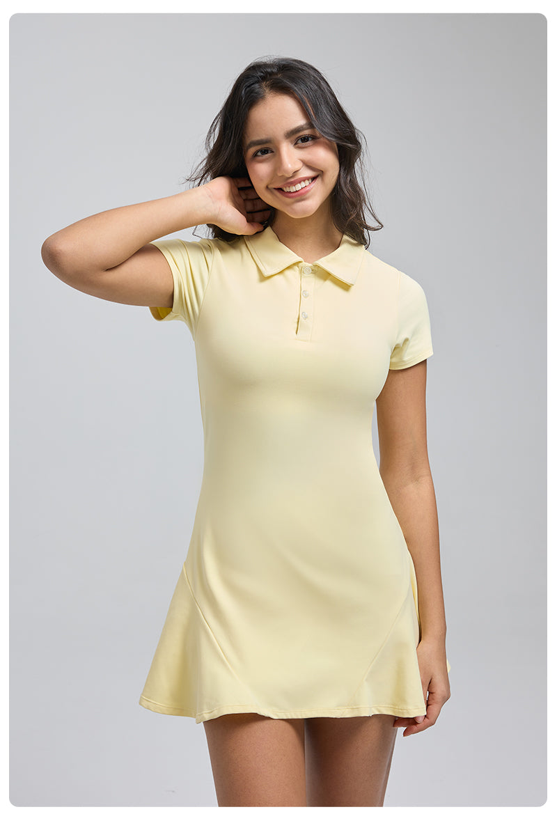 Saltum Sports - FlexEase 2.0 Short Sleeve Tennis Dress with ShortsHiTense High-Rise Pleated Mini Skirt-Lt Green saltumsports-ALO-LULULEMON