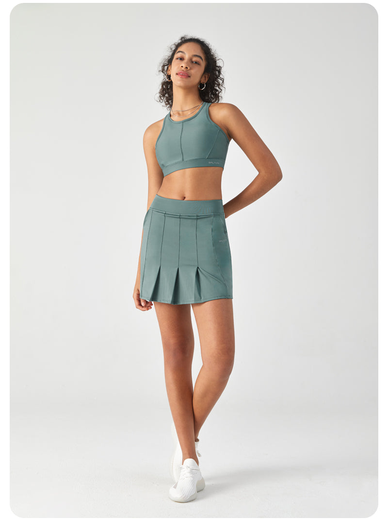 HiTense High-Rise Pleated Mini Skirt-Lt Green saltumsports-ALO-LULULEMON