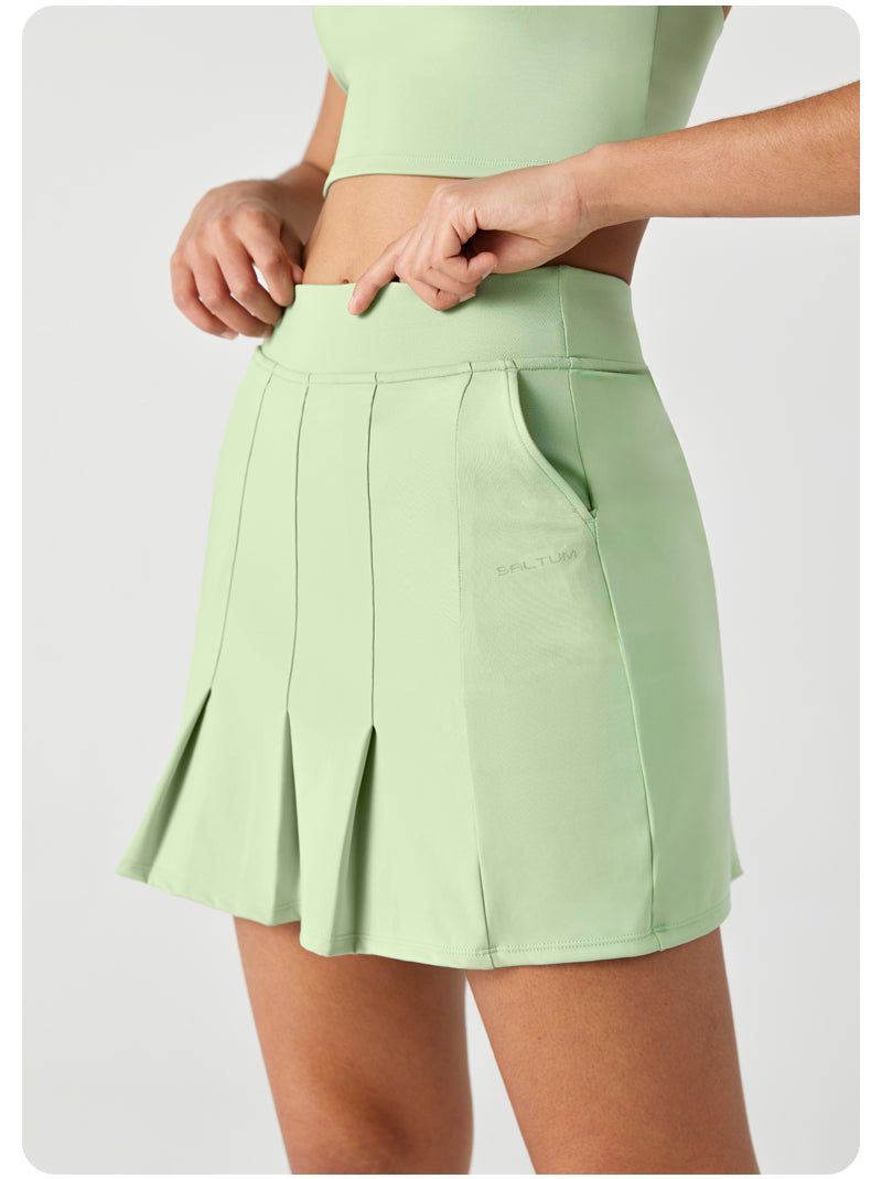 HiTense High-Rise Pleated Mini Skirt-Lt Green saltumsports-ALO-LULULEMON