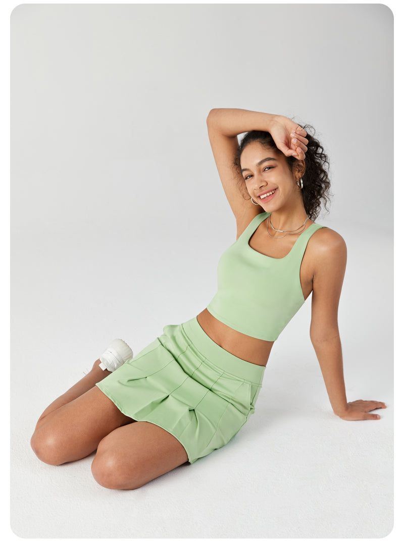 HiTense High-Rise Pleated Mini Skirt-Lt Green saltumsports-ALO-LULULEMON