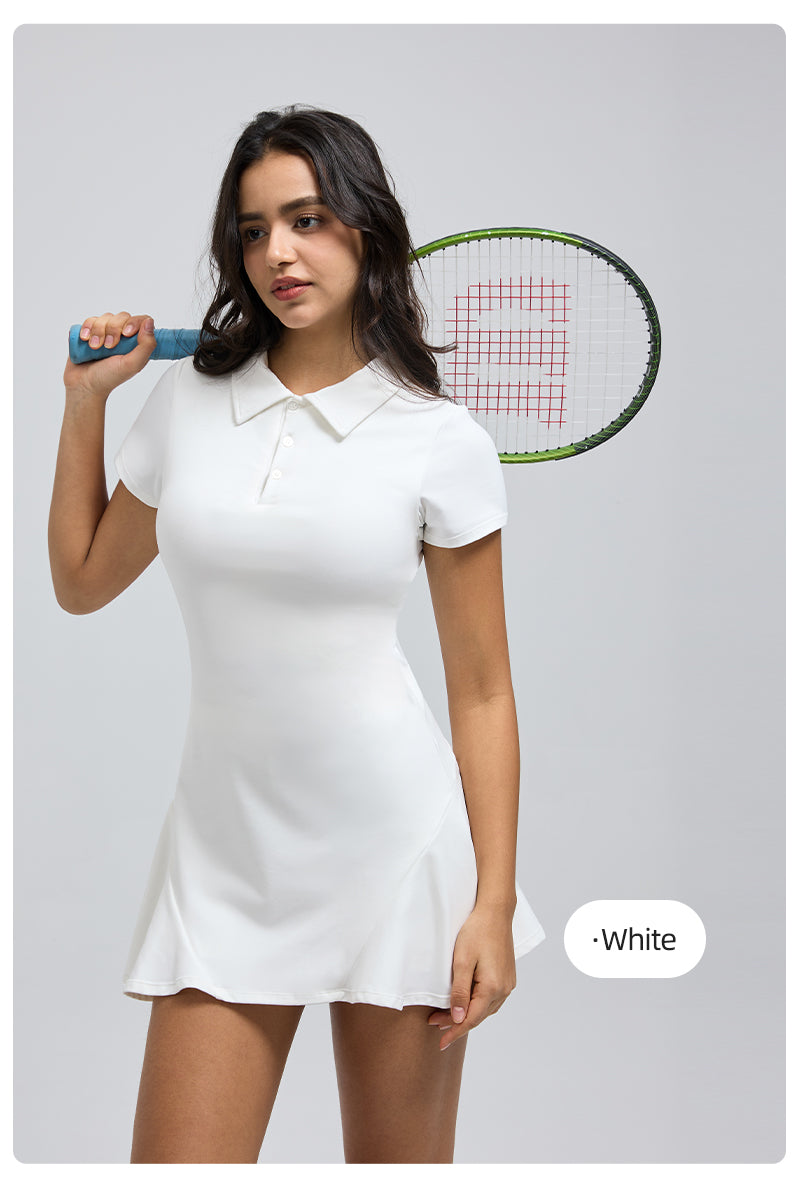 Saltum Sports - FlexEase 2.0 Short Sleeve Tennis Dress with ShortsHiTense High-Rise Pleated Mini Skirt-Lt Green saltumsports-ALO-LULULEMON